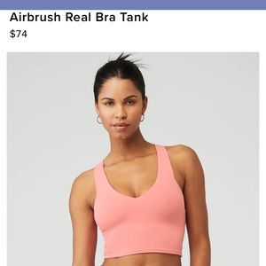 COPY - Alo Airbrush Real Bra Tank Size S in Strawberry Lemonade